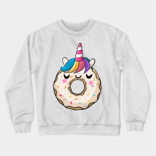 Cute donut with unicorn horn Crewneck Sweatshirt